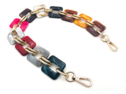CATENA RESINA SQUARE CON ANELLO+MOSCHETTONE 50 CM