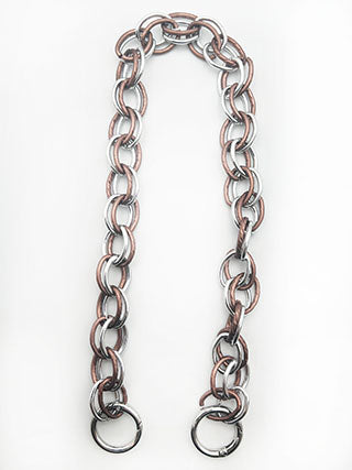 CATENA BORSA DOPPIA CON ANELLI-METALLO-50 CENTIMETRI