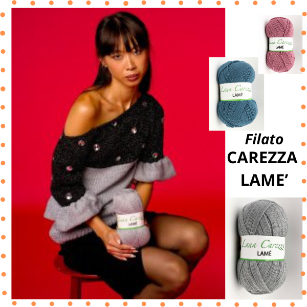 LANA CAREZZA LAME 97% acrilico 3% poliestere