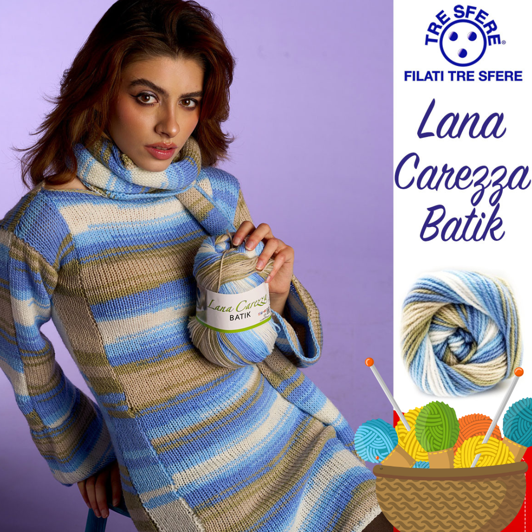 LANA CAREZZA BATIK 100% Acrilico