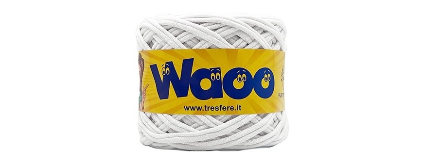 La Fettuccia WAOO è una scelta ecologica ideale per i tuoi progetti di lavoro a maglia e uncinetto Realizzata con il 70% di cotone riciclato e il 30% di poliestere