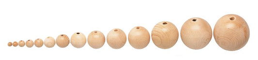 PALLINE IN LEGNO FORATE IN BLISTER