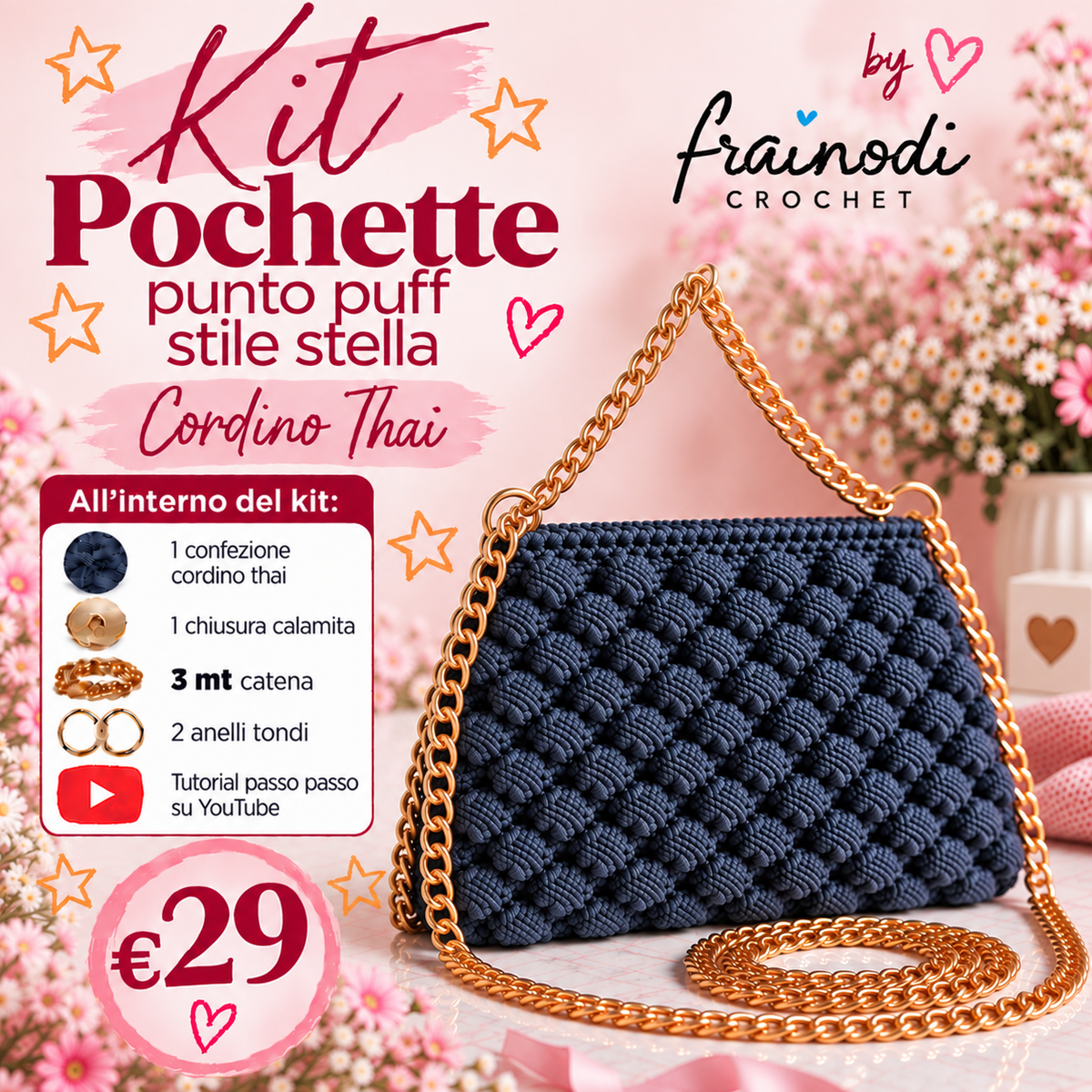 KIT POCHETTE PUNTO PUFF di Frainodi Crochet