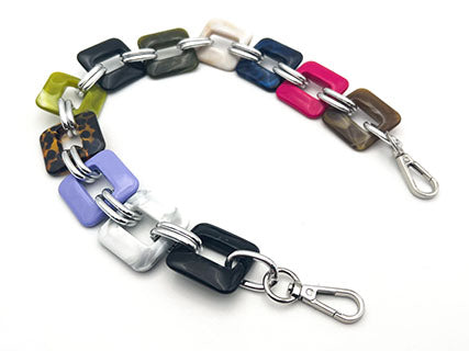 CATENA RESINA SQUARE CON ANELLO+MOSCHETTONE 50 CM