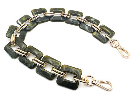 CATENA RESINA SQUARE CON ANELLO+MOSCHETTONE 50 CM