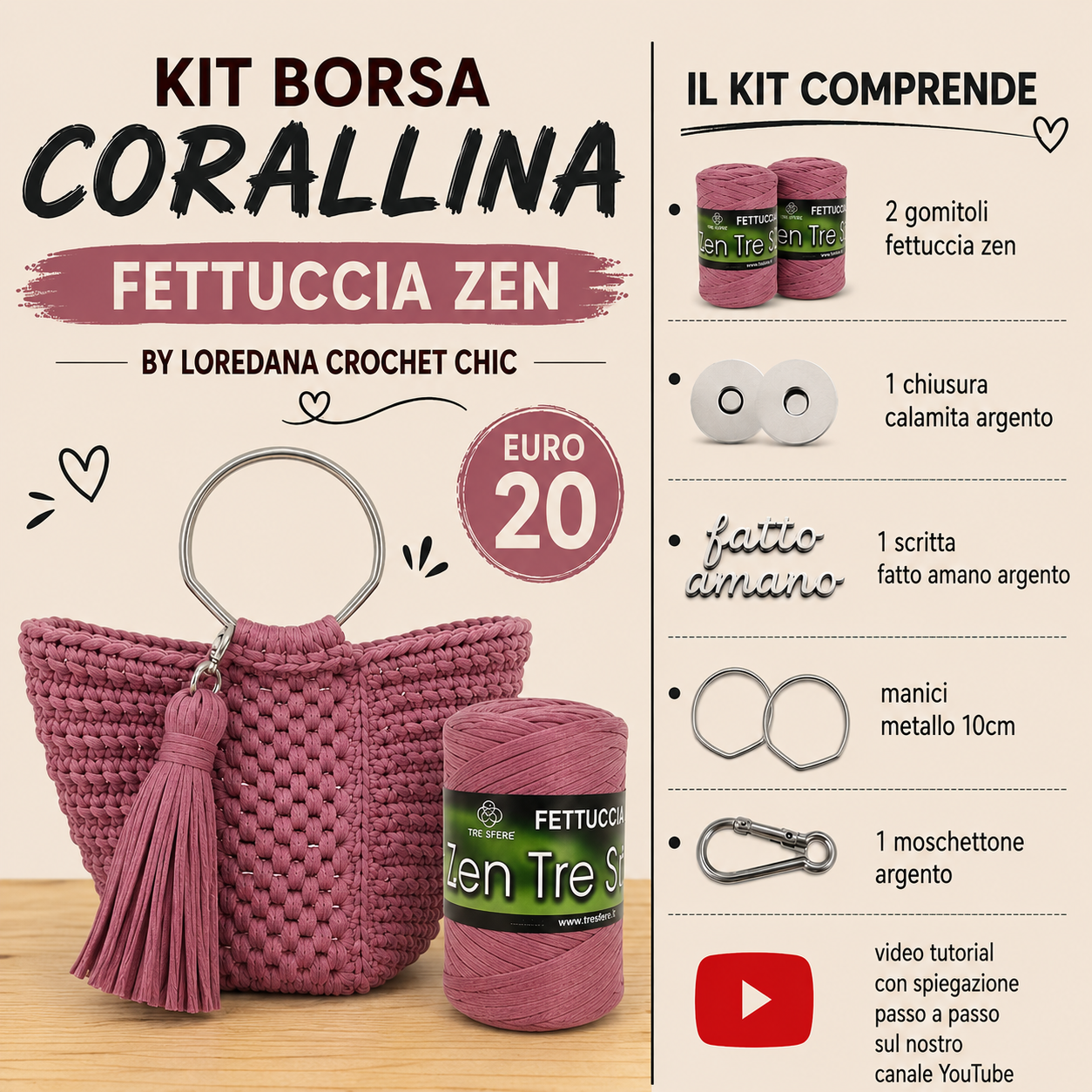 KIT BORSA CORALLINA