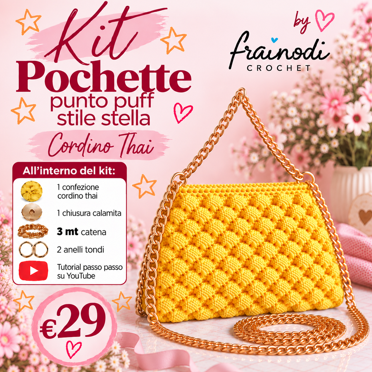 KIT POCHETTE PUNTO PUFF di Frainodi Crochet