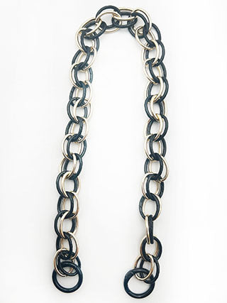 CATENA BORSA DOPPIA CON ANELLI-METALLO-50 CENTIMETRI