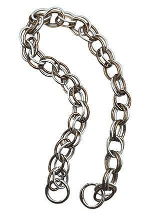 CATENA BORSA DOPPIA CON ANELLI-METALLO-50 CENTIMETRI