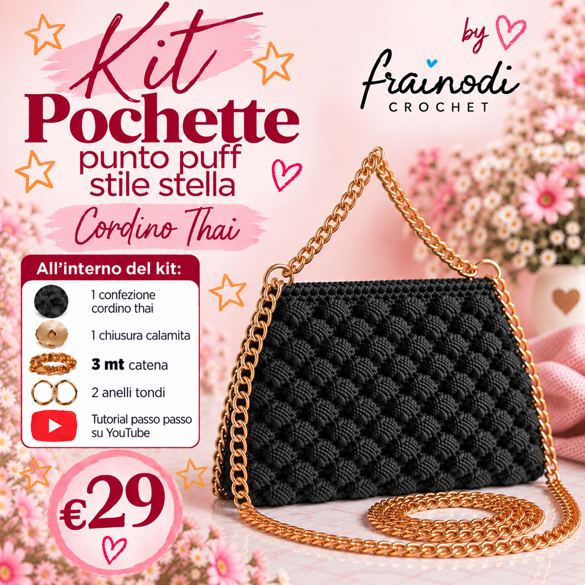 KIT POCHETTE PUNTO PUFF di Frainodi Crochet
