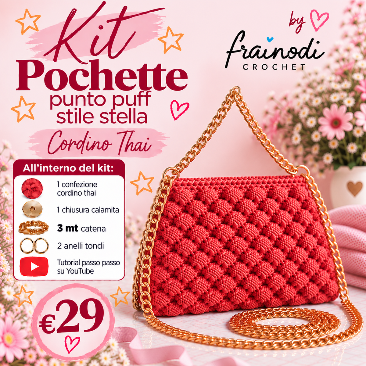 KIT POCHETTE PUNTO PUFF di Frainodi Crochet