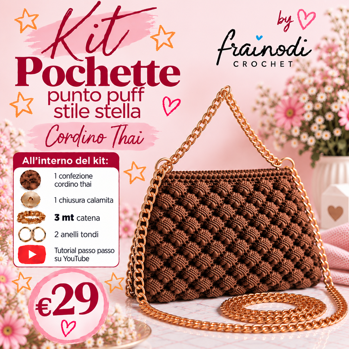KIT POCHETTE PUNTO PUFF di Frainodi Crochet