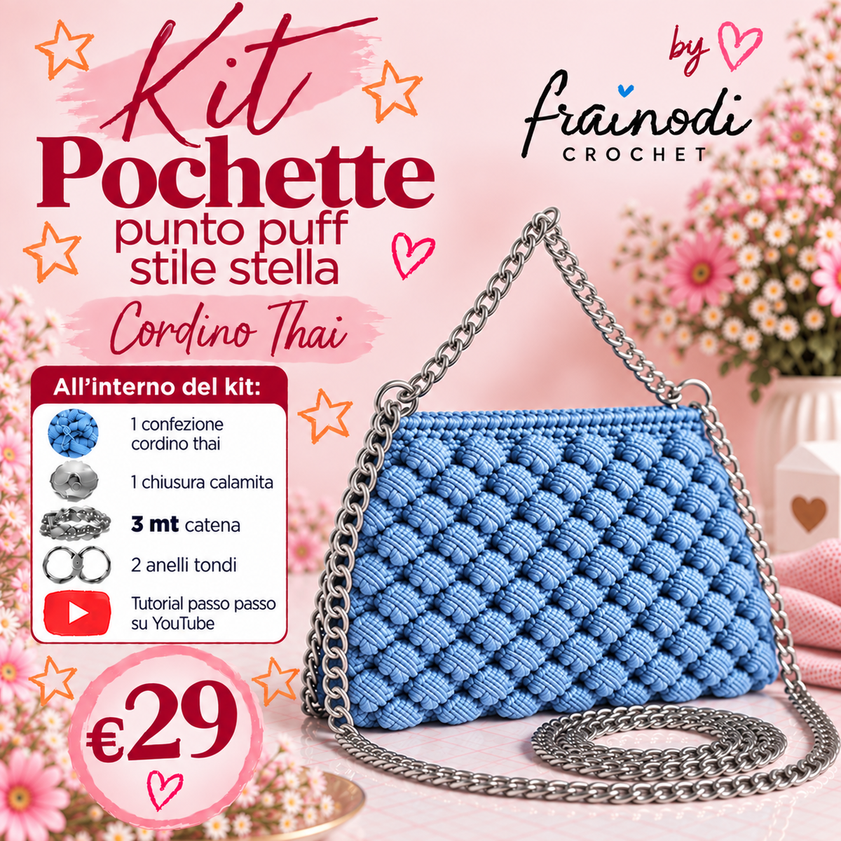 KIT POCHETTE PUNTO PUFF di Frainodi Crochet