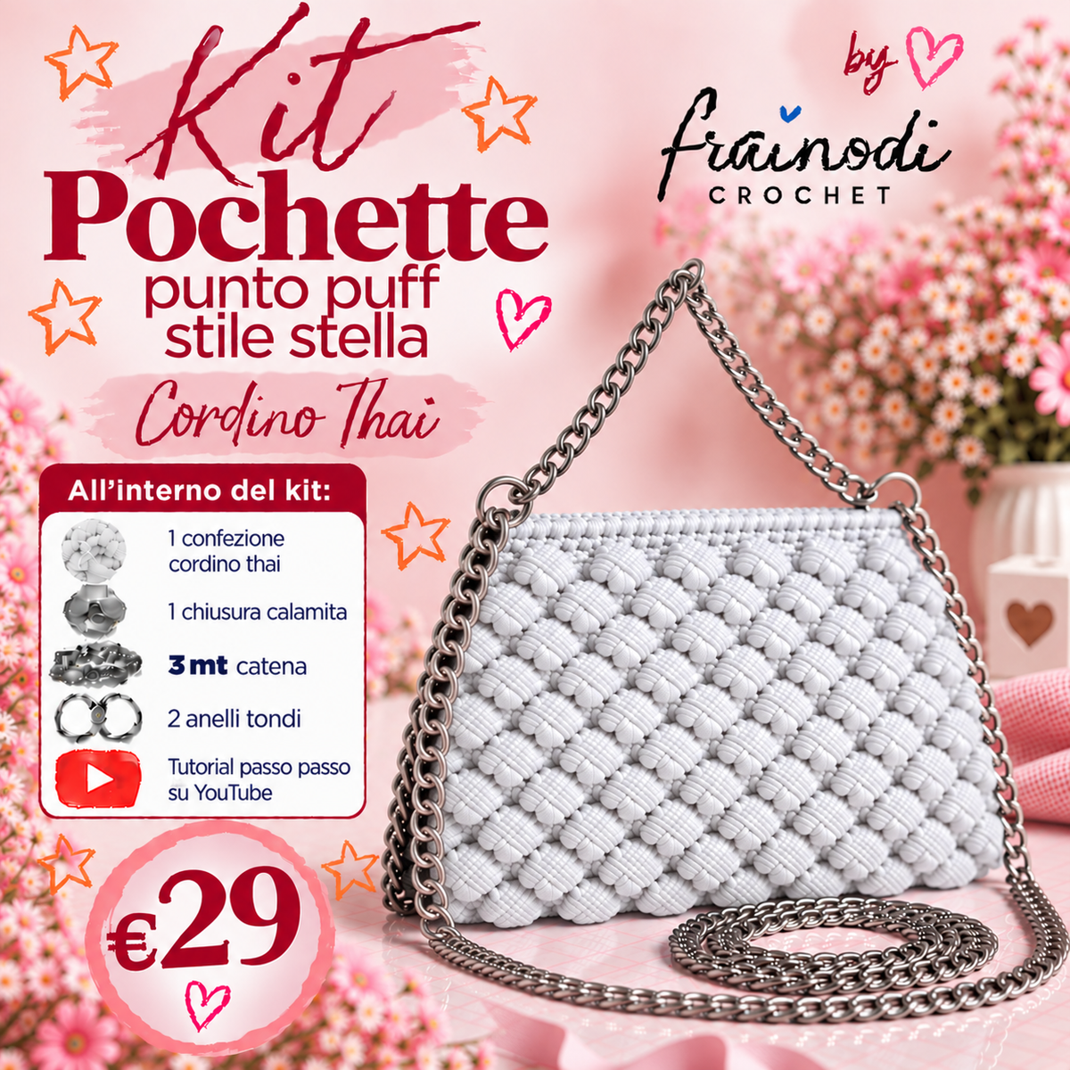 KIT POCHETTE PUNTO PUFF di Frainodi Crochet
