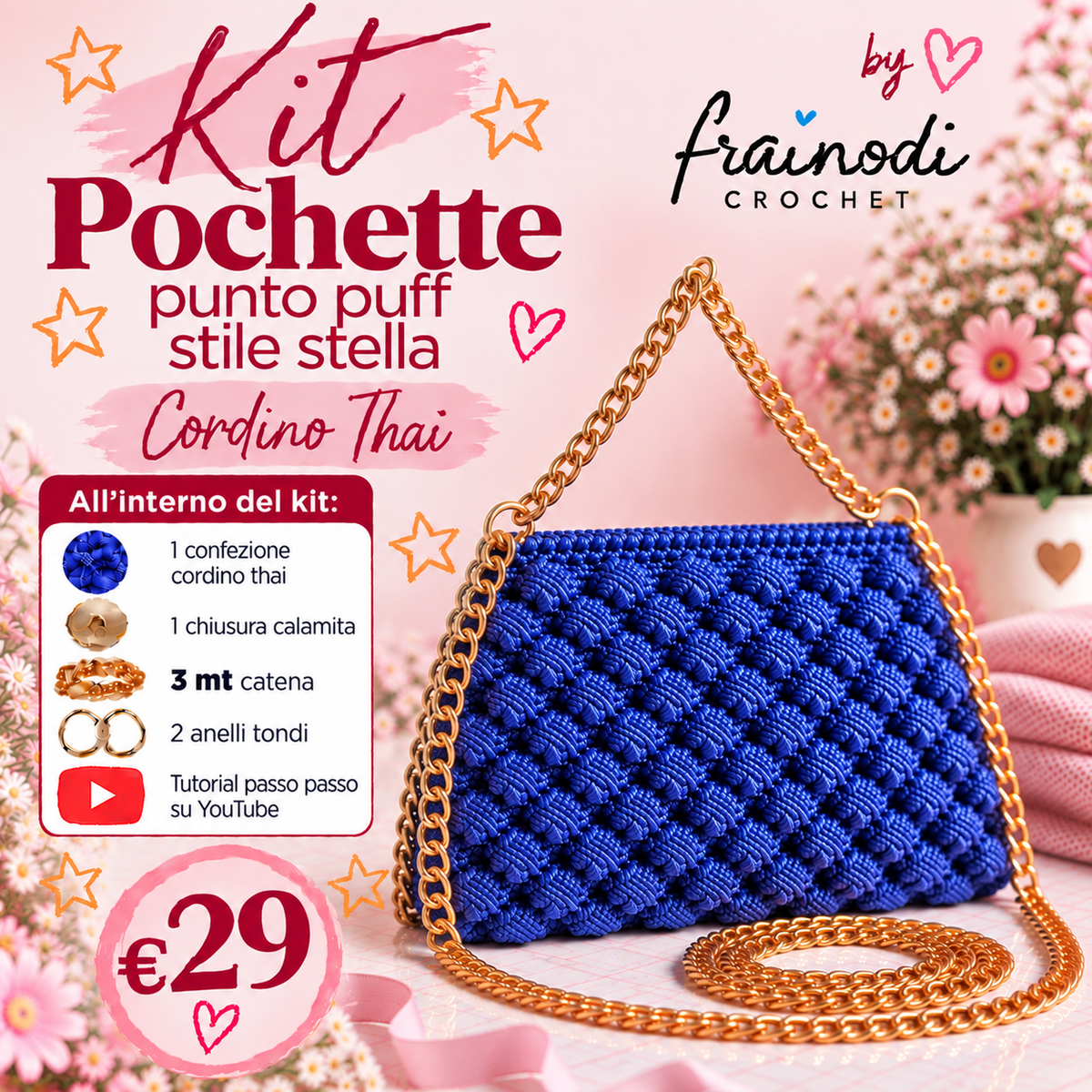 KIT POCHETTE PUNTO PUFF di Frainodi Crochet
