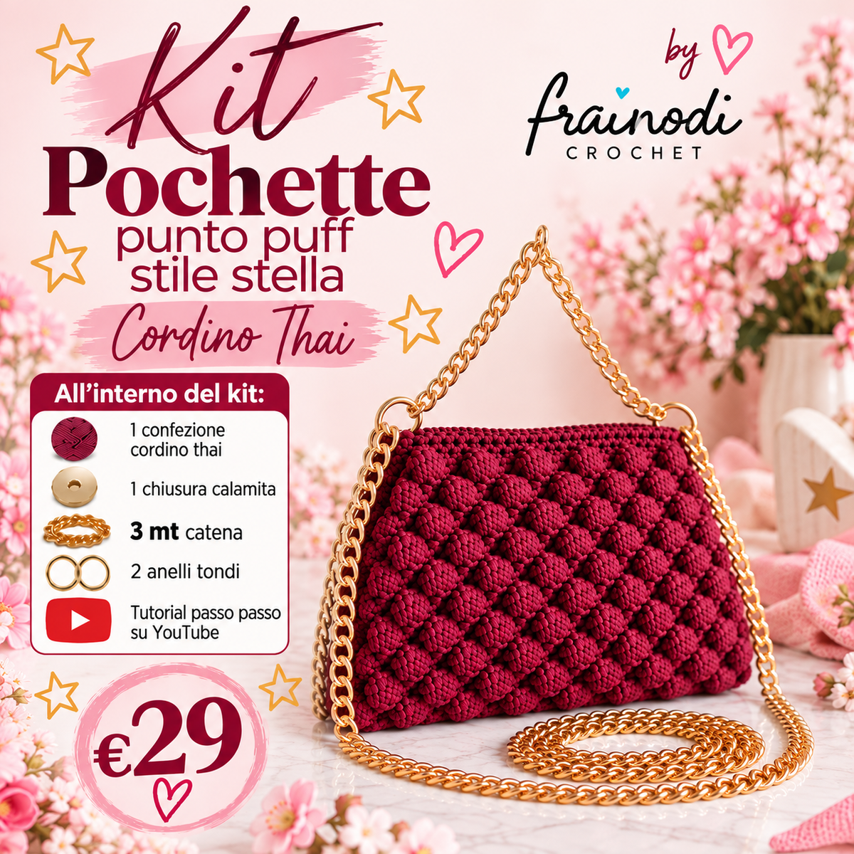 KIT POCHETTE PUNTO PUFF di Frainodi Crochet