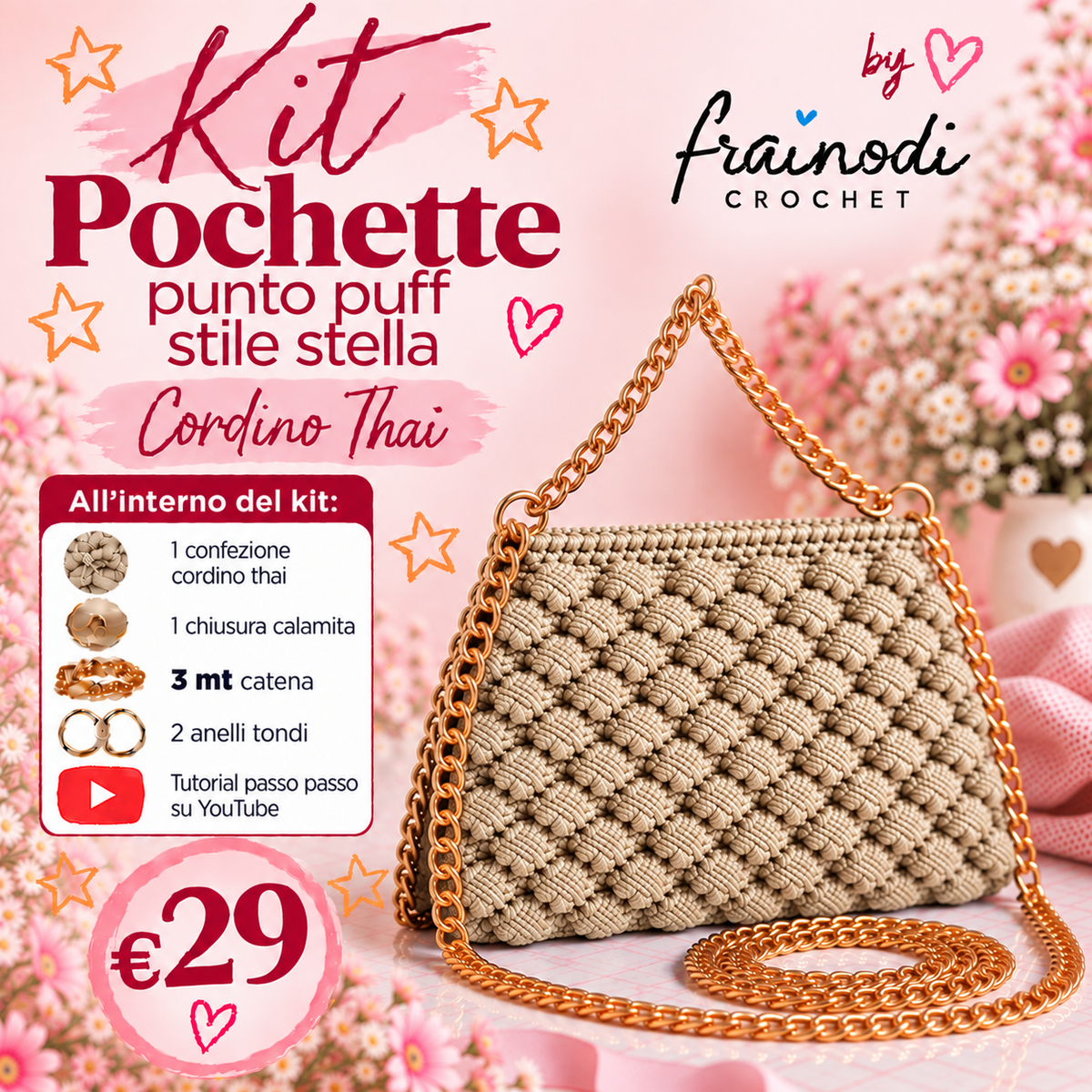 KIT POCHETTE PUNTO PUFF di Frainodi Crochet