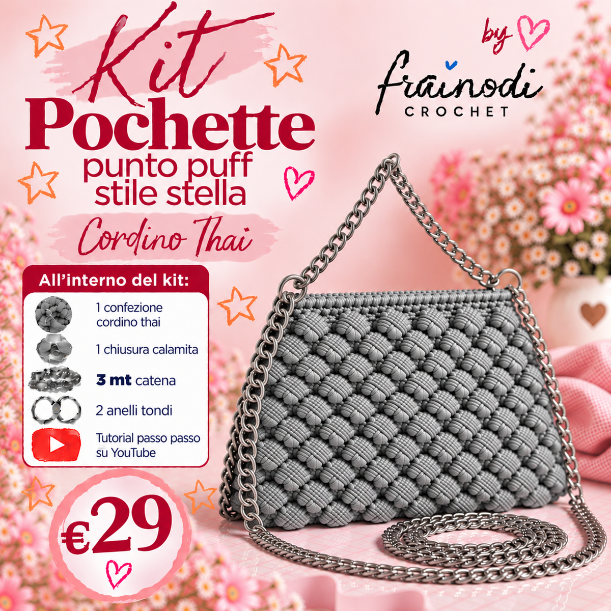 KIT POCHETTE PUNTO PUFF di Frainodi Crochet