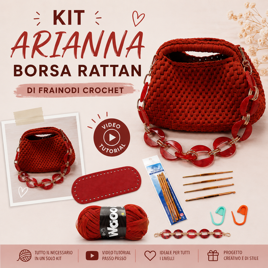 KIT ARIANNA - BORSA TECNICA RATTAN DI Frainodi Crochet