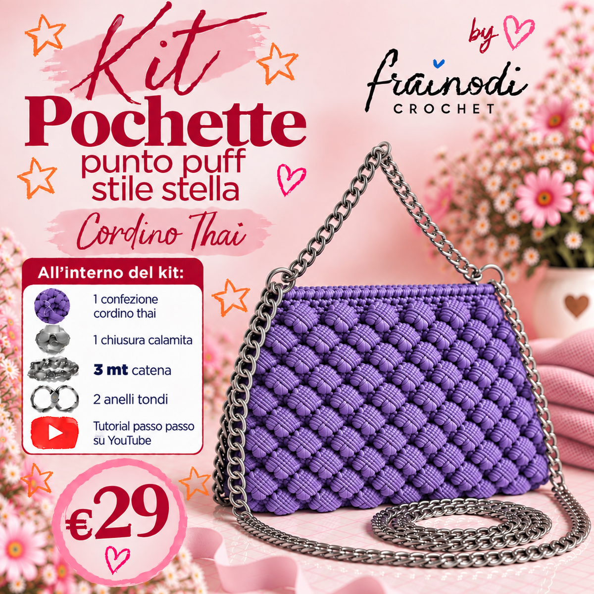 KIT POCHETTE PUNTO PUFF di Frainodi Crochet