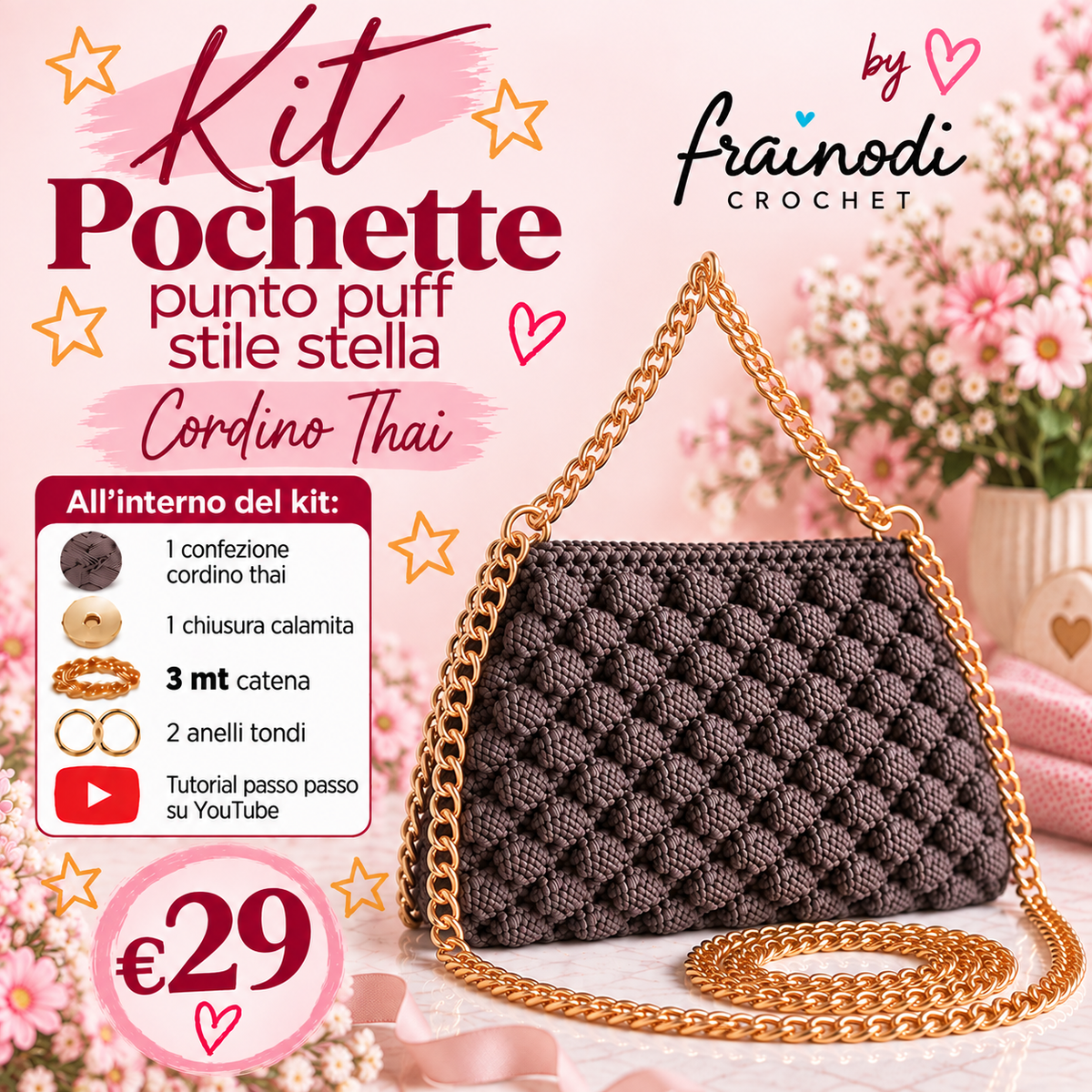 KIT POCHETTE PUNTO PUFF di Frainodi Crochet