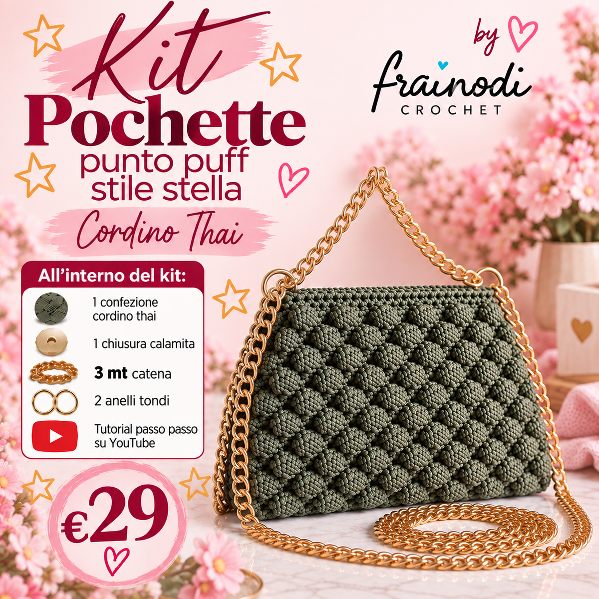 KIT POCHETTE PUNTO PUFF di Frainodi Crochet