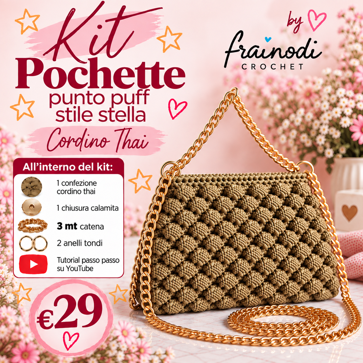 KIT POCHETTE PUNTO PUFF di Frainodi Crochet