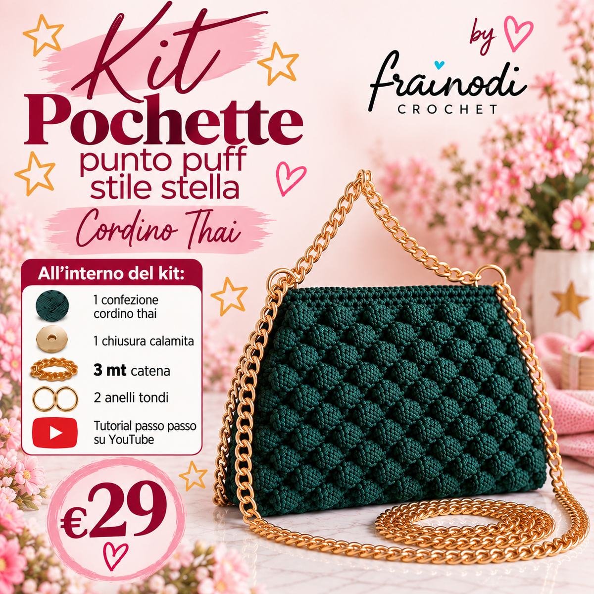 KIT POCHETTE PUNTO PUFF di Frainodi Crochet