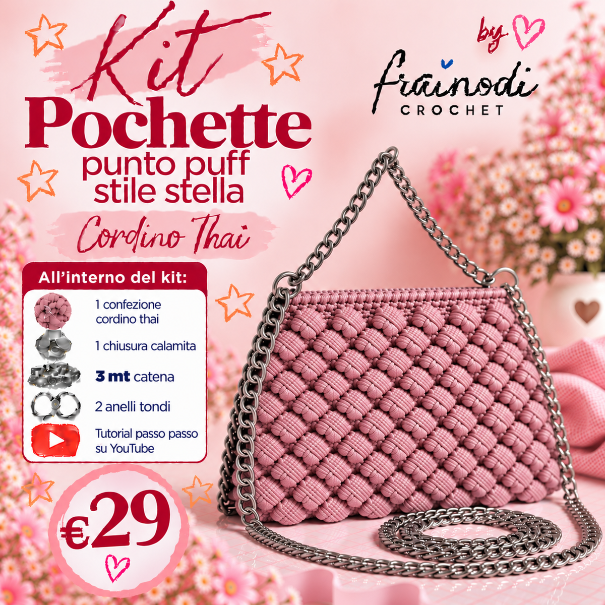 KIT POCHETTE PUNTO PUFF di Frainodi Crochet
