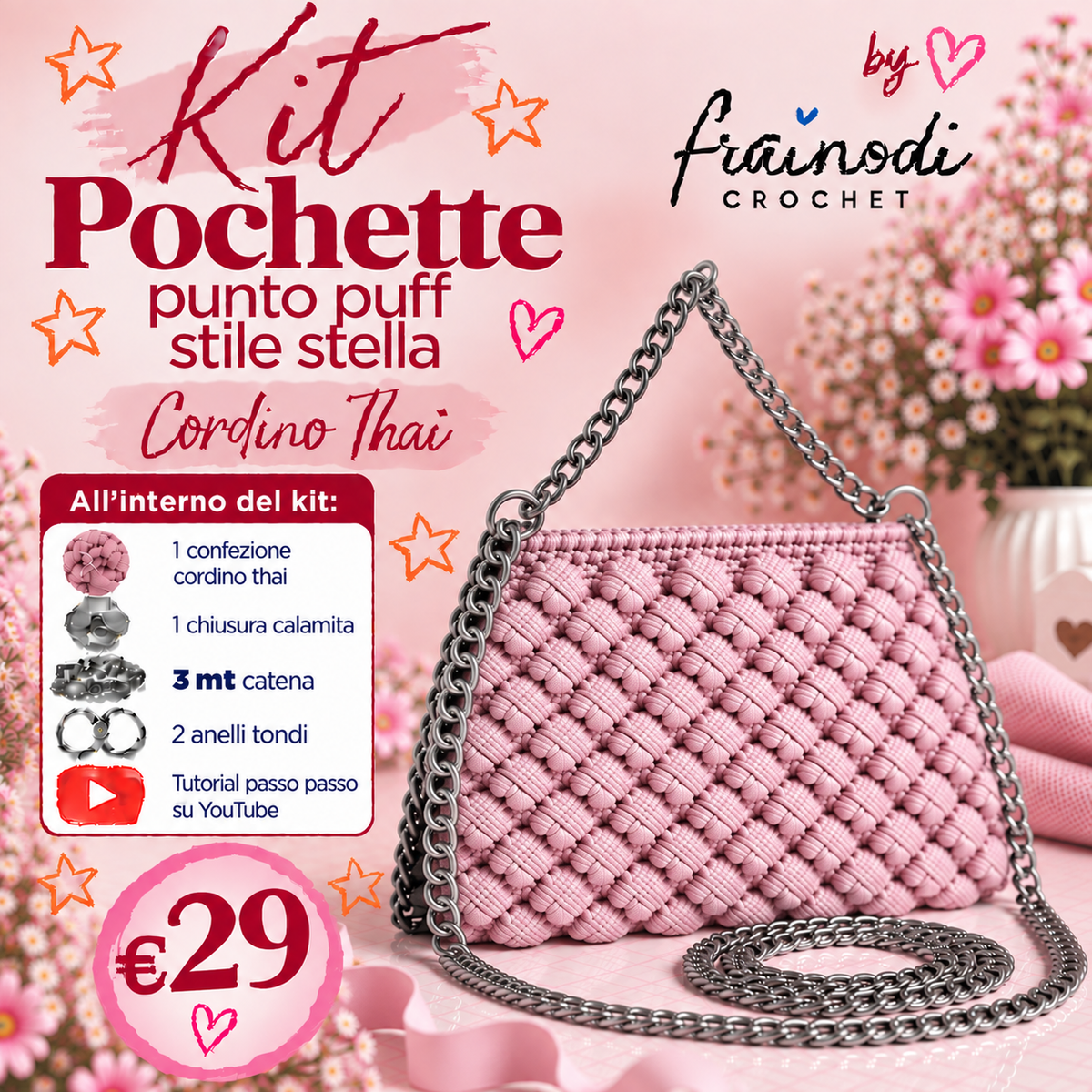 KIT POCHETTE PUNTO PUFF di Frainodi Crochet